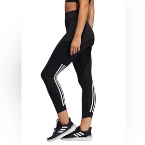 Adidas Reflective Stripe Performance Leggings Black White Medium